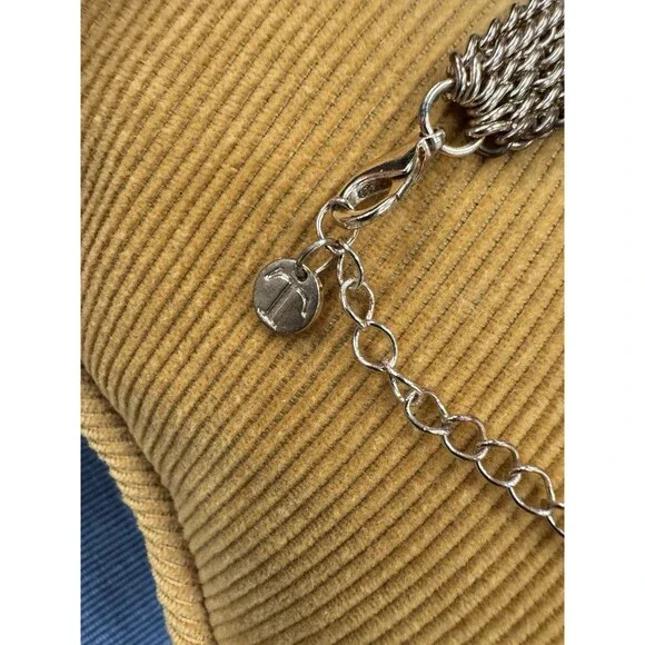 Talbots Seedbead Necklace Gold Tone Turquoise Blue Teal Multi Strand Boho Chic - Picture 4 of 4